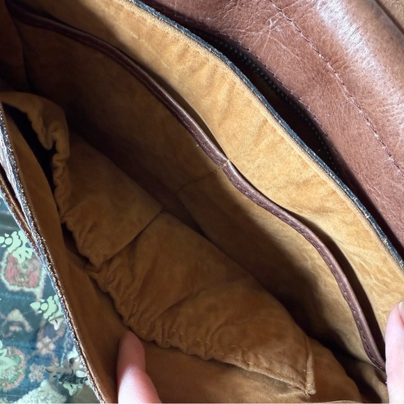 Patricia Nash Tooling Italian Leather Crossbody saddle bag purse - Picture 12 of 13